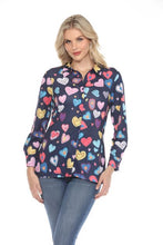 Load image into Gallery viewer, Blue Heart Blouse 89050